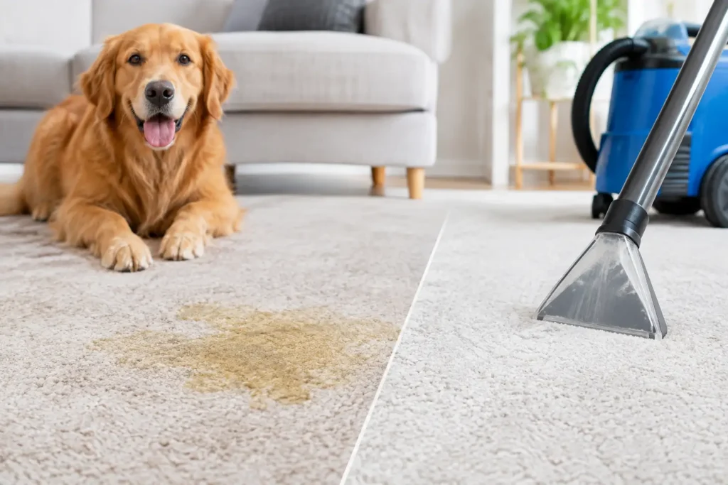 Pet Urine Treatment Results Example for Carpets